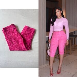 Marine Serre Pink Textured Capris